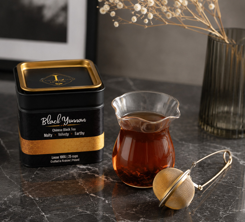 Black Yunnan OP Leo Tea herbata lisciasta pakowana w metalowa puszke- idealna na prezent